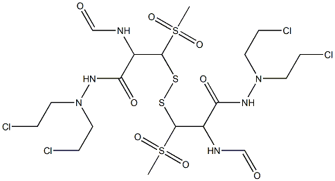 3,3'-Dithiobis[N',N'-bis(2-chloroethyl)-2-formylamino-3-methylsulfonylpropionic acid hydrazide] 结构式