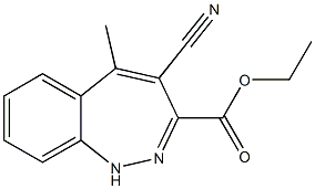 4-Cyano-5-methyl-1H-1,2-benzodiazepine-3-carboxylic acid ethyl ester 结构式