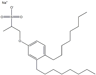1-(3,4-Dioctylphenoxy)propane-2-sulfonic acid sodium salt 结构式