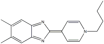 1-Butyl-4-(5,6-dimethyl-2H-benzimidazol-2-ylidene)-1,4-dihydropyridine 结构式