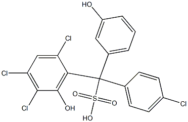 (4-Chlorophenyl)(2,4,5-trichloro-6-hydroxyphenyl)(3-hydroxyphenyl)methanesulfonic acid 结构式