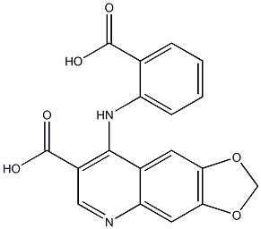 4-[(2-Carboxyphenyl)amino]-6,7-(methylenedioxy)quinoline-3-carboxylic acid 结构式