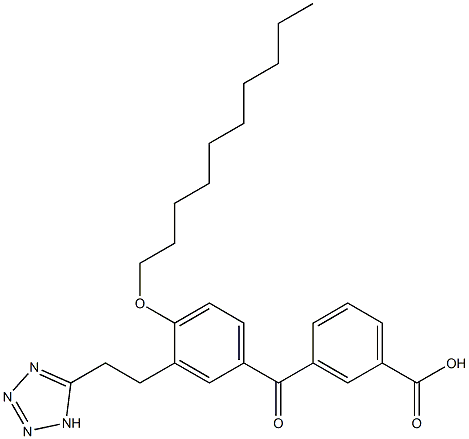 3-[4-Decyloxy-3-[2-(1H-tetrazol-5-yl)ethyl]benzoyl]benzoic acid 结构式