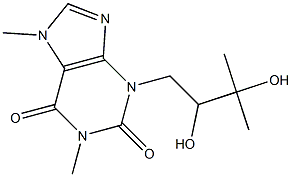 3-(2,3-Dihydroxy-3-methylbutyl)-1,7-dimethylxanthine 结构式