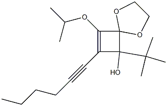 8-Isopropyloxy-6-tert-butyl-7-(1-hexynyl)-1,4-dioxaspiro[4.3]oct-7-en-6-ol 结构式