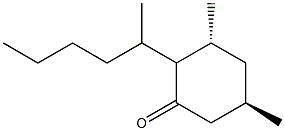 (3R,5R)-3,5-Dimethyl-2-(1-butylethyl)cyclohexan-1-one 结构式