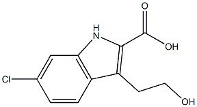 6-Chloro-3-(2-hydroxyethyl)-1H-indole-2-carboxylic acid 结构式