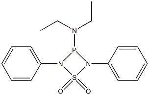 3-(Diethylamino)-2,4-diphenyl-1,2,4,3-thiadiazaphosphetidine 1,1-dioxide 结构式