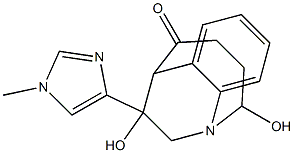 3,4-Dihydro-2,12-dihydroxy-12-(1-methyl-1H-imidazol-4-yl)-2H-1,6-ethano-1-benzazocin-5(6H)-one 结构式