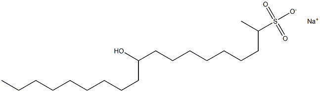 10-Hydroxynonadecane-2-sulfonic acid sodium salt 结构式