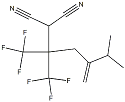 [1,1-Bis(trifluoromethyl)-4-methyl-3-methylenepentyl]malononitrile 结构式