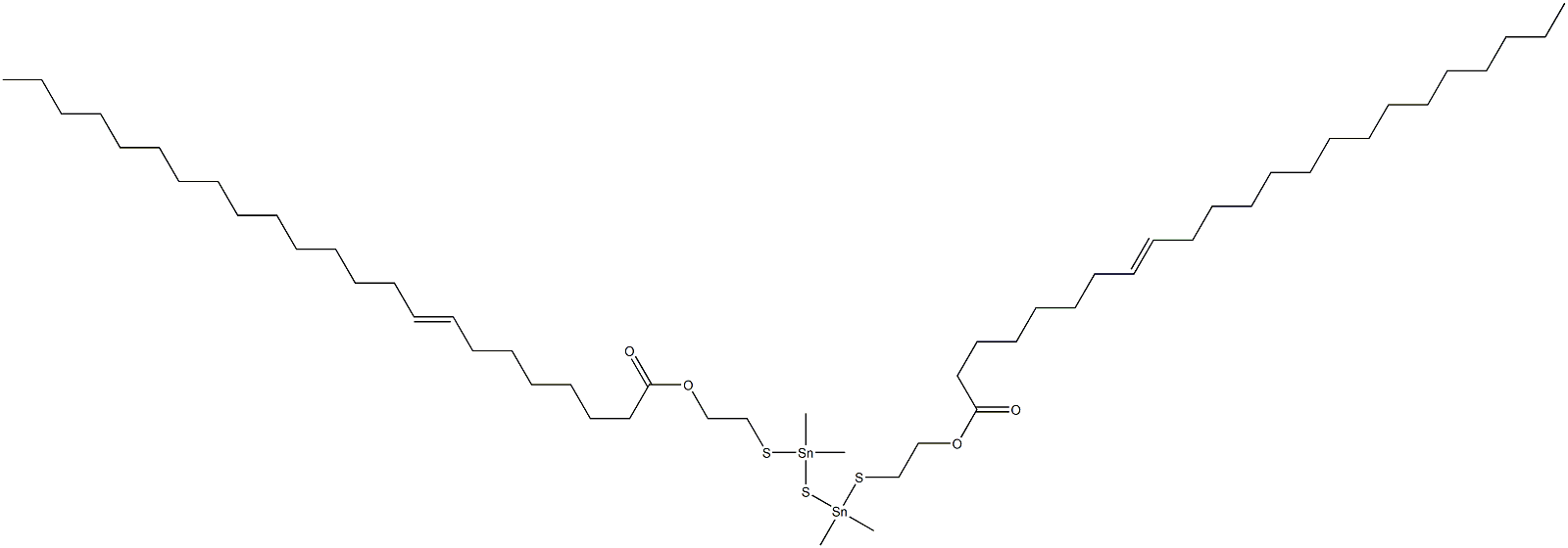 Bis[dimethyl[[2-(7-docosenylcarbonyloxy)ethyl]thio]stannyl] sulfide 结构式