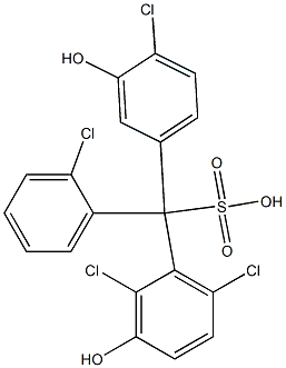 (2-Chlorophenyl)(4-chloro-3-hydroxyphenyl)(2,6-dichloro-3-hydroxyphenyl)methanesulfonic acid 结构式