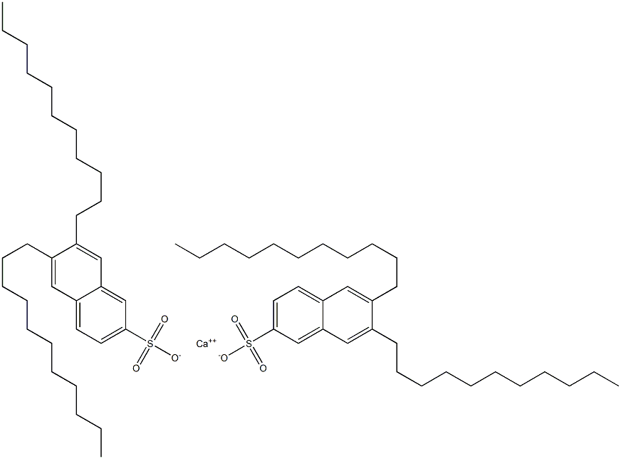 Bis(6,7-diundecyl-2-naphthalenesulfonic acid)calcium salt 结构式