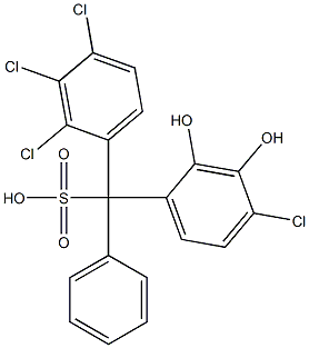 (4-Chloro-2,3-dihydroxyphenyl)(2,3,4-trichlorophenyl)phenylmethanesulfonic acid 结构式