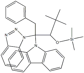 4,4-Dimethyl-1-phenyl-2-(9H-carbazol-9-yl)-2-(1H-benzotriazol-1-yl)-3-(trimethylsilyloxy)pentane 结构式