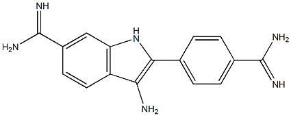 2-(4-Amidinophenyl)-3-amino-1H-indole-6-carboxamidine 结构式