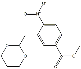 4-Nitro-3-(1,3-dioxan-2-ylmethyl)benzoic acid methyl ester 结构式