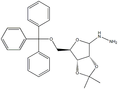 5-O-Trityl-2-O,3-O-(isopropylidene)-1-hydrazino-1-deoxy-D-ribofuranose 结构式