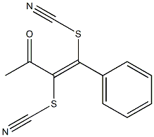 (E)-4-Phenyl-3,4-di(thiocyanato)-3-buten-2-one 结构式