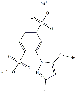 2-(3-Methyl-5-sodiooxy-1H-pyrazol-1-yl)benzene-1,4-disulfonic acid disodium salt 结构式