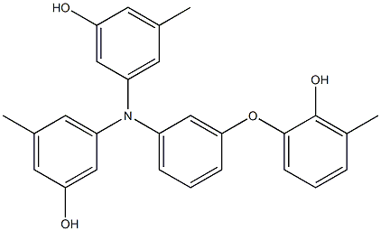 N,N-Bis(3-hydroxy-5-methylphenyl)-3-(2-hydroxy-3-methylphenoxy)benzenamine 结构式