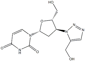 3'-(5-(Hydroxymethyl)-1H-1,2,3-triazol-1-yl)-2',3'-dideoxyuridine 结构式