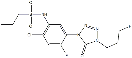 1-(2-Fluoro-4-chloro-5-propylsulfonylaminophenyl)-4-(3-fluoropropyl)-1H-tetrazol-5(4H)-one 结构式