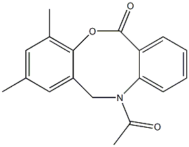 11-Acetyl-11,12-dihydro-2,4-dimethyl-6H-dibenz[b,f][1,5]oxazocin-6-one 结构式