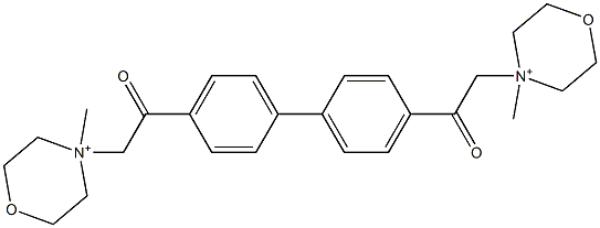 4,4'-[[1,1'-Biphenyl-4,4'-diyl]bis(2-oxo-2,1-ethanediyl)]bis(4-methylmorpholinium) 结构式