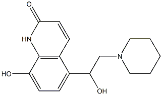 8-Hydroxy-5-(1-hydroxy-2-piperidinoethyl)-2(1H)-quinolone 结构式