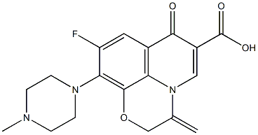 9-Fluoro-2,3-dihydro-3-methylene-10-(4-methyl-1-piperazinyl)-7-oxo-7H-pyrido[1,2,3-de]-1,4-benzoxazine-6-carboxylic acid 结构式