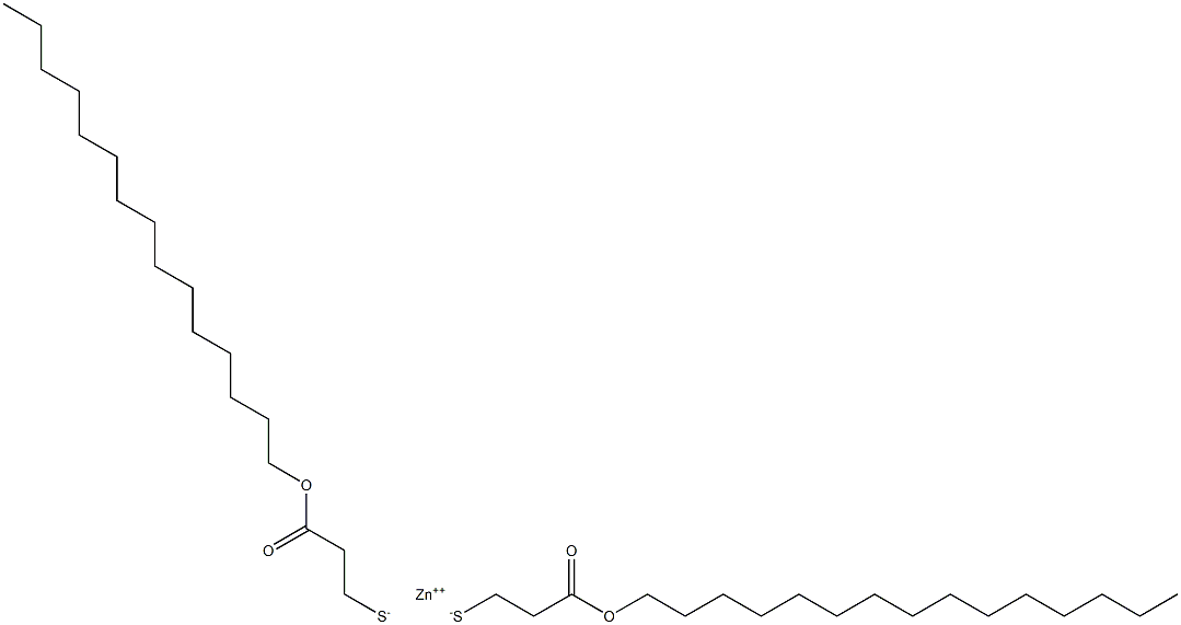 Zinc bis[2-(pentadecyloxycarbonyl)ethanethiolate] 结构式