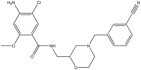 4-Amino-5-chloro-2-methoxy-N-[[4-(3-cyanobenzyl)-2-morpholinyl]methyl]benzamide 结构式