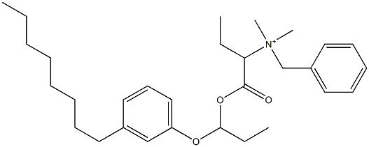 N,N-Dimethyl-N-benzyl-N-[1-[[1-(3-octylphenyloxy)propyl]oxycarbonyl]propyl]aminium 结构式