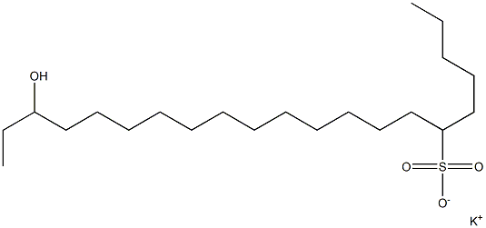 19-Hydroxyhenicosane-6-sulfonic acid potassium salt 结构式