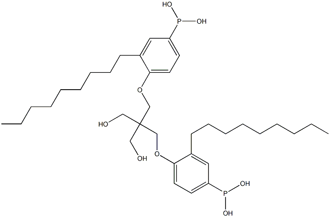 P,P'-[2,2-Bis(2-nonylphenoxymethyl)-1,3-propanediylbis(oxy)]bisphosphonous acid 结构式