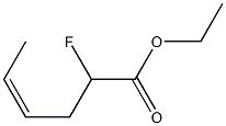(Z)-2-Fluoro-4-hexenoic acid ethyl ester 结构式