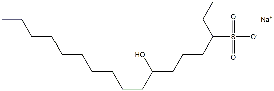 7-Hydroxyheptadecane-3-sulfonic acid sodium salt 结构式