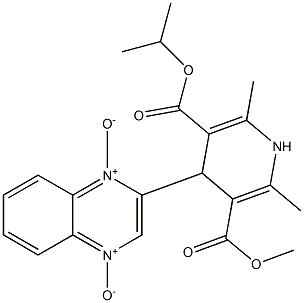 1,4-Dihydro-4-[[quinoxaline 1,4-dioxide]-2-yl]-2,6-dimethylpyridine-3,5-dicarboxylic acid 3-methyl 5-isopropyl ester 结构式