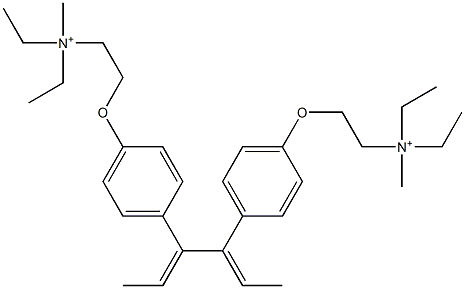 N,N'-[(1,2-Diethylidene-2,1-ethanediyl)bis(p-phenyleneoxyethylene)]bis[N-ethyl-N-methylethanaminium] 结构式