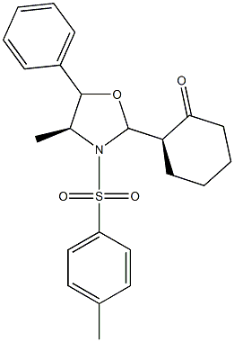 (2S)-2-[(2S,4S)-4-Methyl-5-phenyl-3-(4-methylphenylsulfonyl)oxazolidin-2-yl]-1-cyclohexanone 结构式