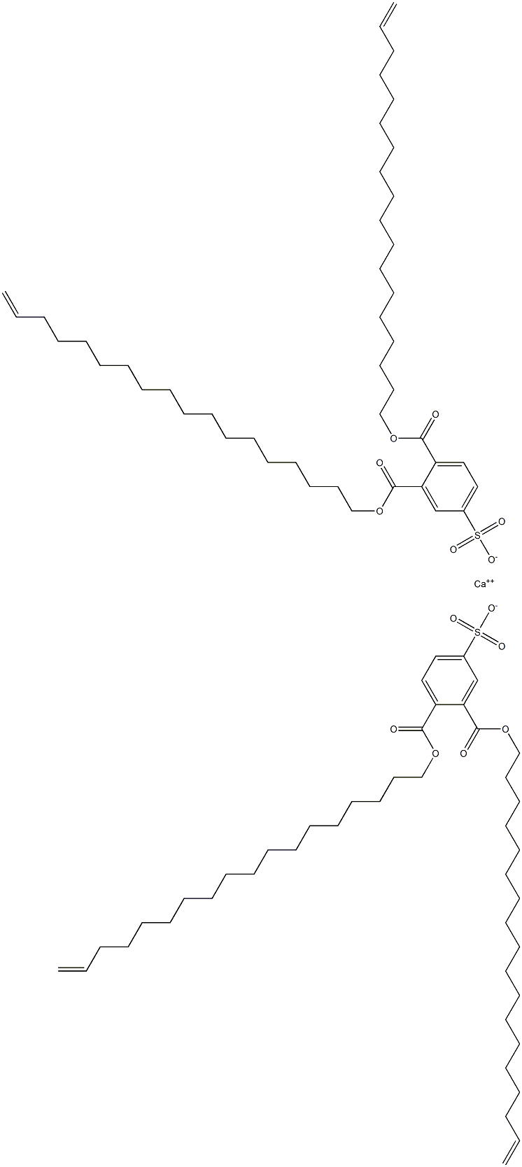 Bis[3,4-di(17-octadecenyloxycarbonyl)benzenesulfonic acid]calcium salt 结构式