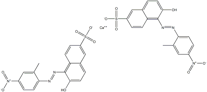 Bis[1-[(2-methyl-4-nitrophenyl)azo]-2-hydroxy-6-naphthalenesulfonic acid]calcium salt 结构式