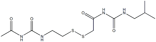 1-Acetyl-3-[2-[[(3-isobutylureido)carbonylmethyl]dithio]ethyl]urea 结构式