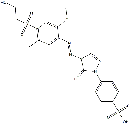 4-[4-[4-(2-Hydroxyethylsulfonyl)-2-methoxy-5-methylphenylazo]-5-oxo-2-pyrazolin-1-yl]benzenesulfonic acid 结构式