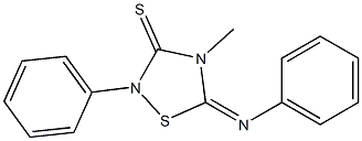 4-Methyl-5-phenylimino-2-phenyl-1,2,4-thiadiazolidine-3-thione 结构式