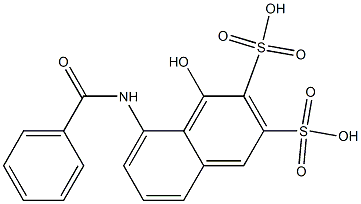 1-Hydroxy-8-(benzoylamino)-2,3-naphthalenedisulfonic acid 结构式