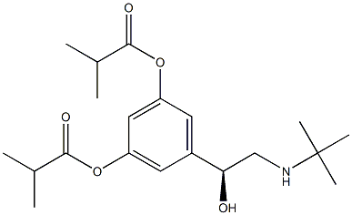 Bis(2-methylpropanoic acid)5-[(S)-2-[(1,1-dimethylethyl)amino]-1-hydroxyethyl]-1,3-phenylene ester 结构式