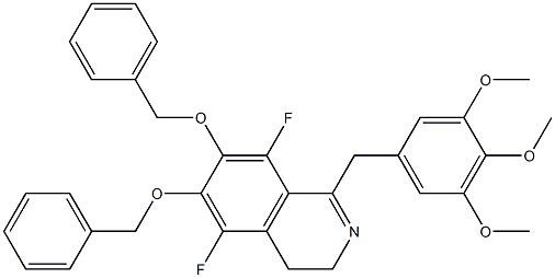 5,8-Difluoro-6,7-bis(benzyloxy)-3,4-dihydro-1-[(3,4,5-trimethoxyphenyl)methyl]isoquinoline 结构式